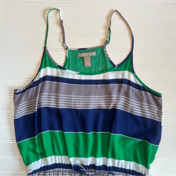 Banana Republic‎ Blue & Green Striped Sundress Size L - Picture 4 of 10